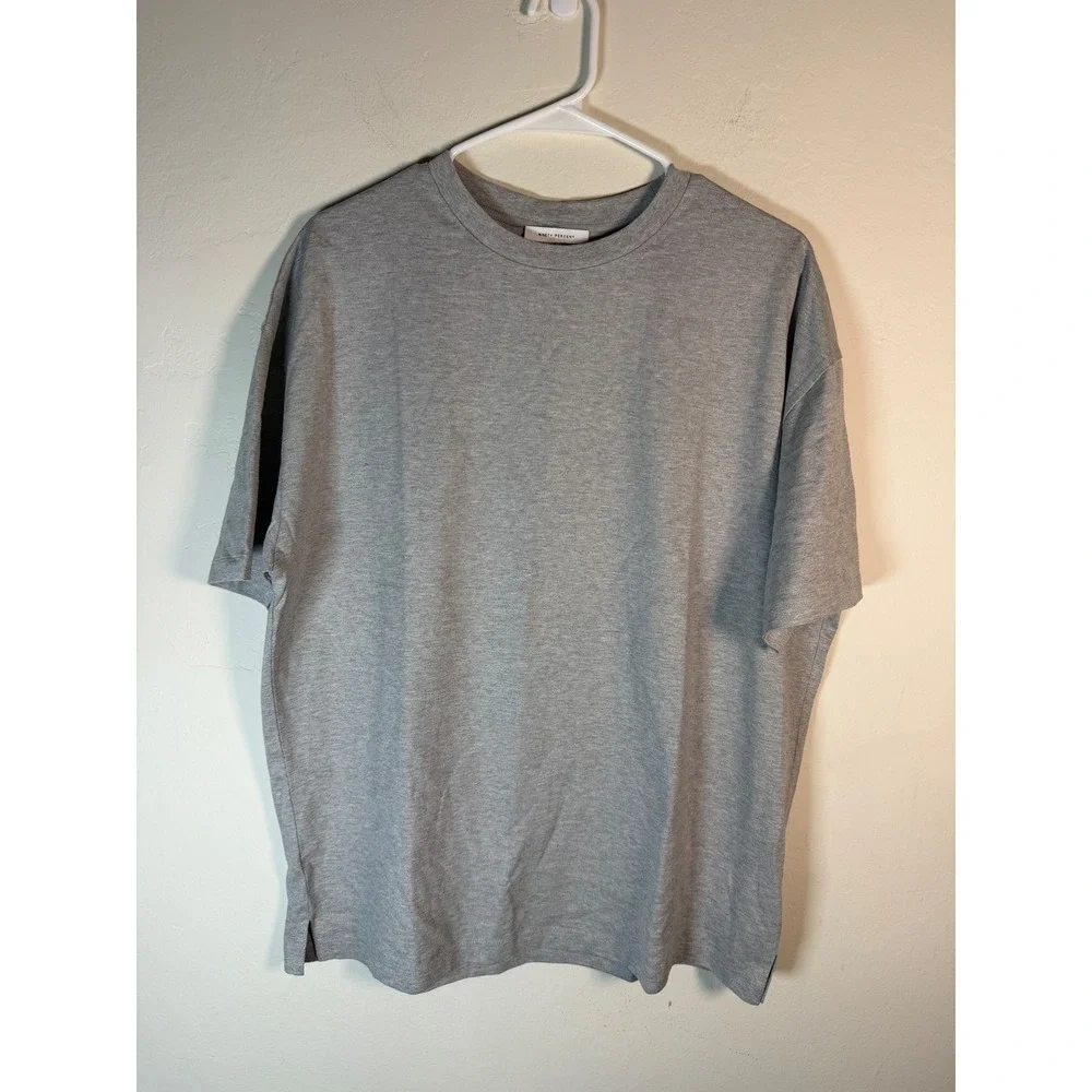 NINETY PERCENT Oversized Grey Marl Organic Cotton T Shirt Size S - Picture 2 of 8